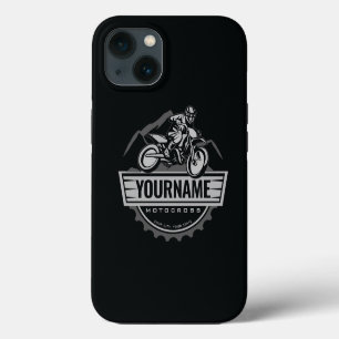 Personalized Motocross Rider Dirt Bike Hill Racing iPhone 13 Case