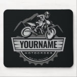 Personalized Motocross Rider Dirt Bike Hill Racing Mouse Pad<br><div class="desc">Personalized Dirt Bike Rider Motocross Racing Moto Racer Motorcycle Gifts -  Customize with your Name or Custom Text!</div>