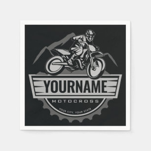 Personalized Motocross Rider Dirt Bike Hill Racing Napkin