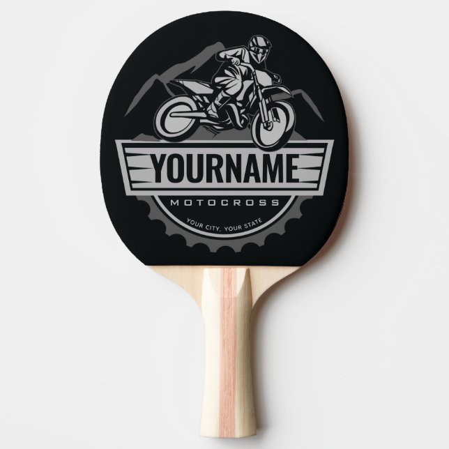Personalized Motocross Rider Dirt Bike Hill Racing Ping Pong Paddle (Front)