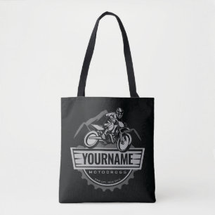 Personalized Motocross Rider Dirt Bike Hill Racing Tote Bag