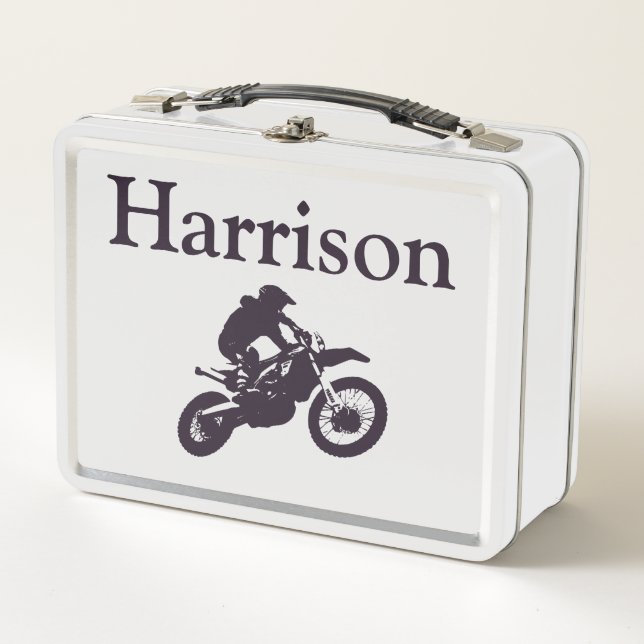 Personalized Motorbike Metal Lunch Box (Front)