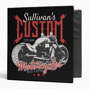 Personalized Motorcycle Big Bad Bike Biker Garage Binder