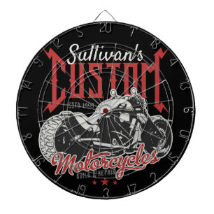 Personalized Motorcycle Big Bad Bike Biker Garage Dartboard