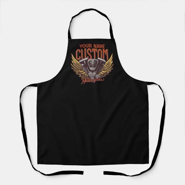  Personalized Motorcycle Eagle Wings Biker Garage  Apron (Front)