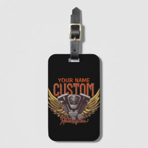 Personalized Motorcycle Eagle Wings Biker Garage Luggage Tag