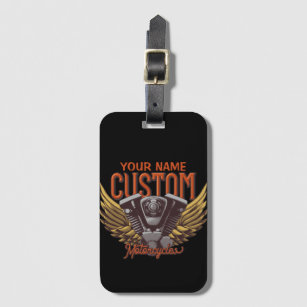  Personalized Motorcycle Eagle Wings Biker Garage  Luggage Tag