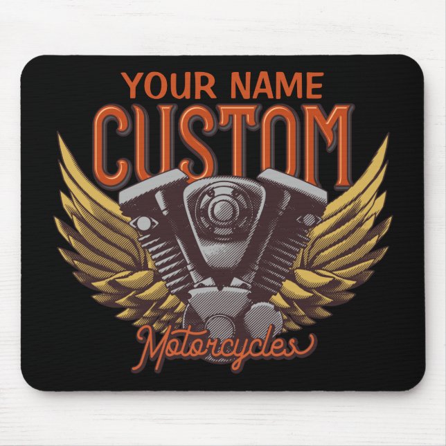  Personalized Motorcycle Eagle Wings Biker Garage  Mouse Pad (Front)