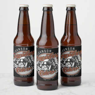 Personalized Motorcycle Legendary Rider Biker NAME Beer Bottle Label