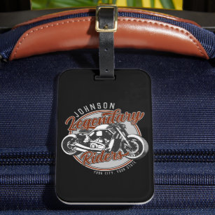 Personalized Motorcycle Legendary Rider Biker NAME Luggage Tag