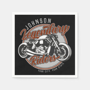 Personalized Motorcycle Legendary Rider Biker NAME Napkin