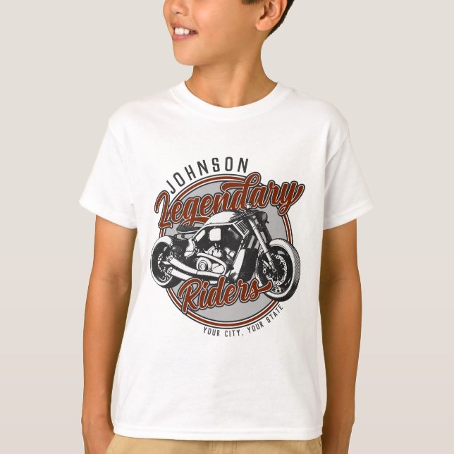 Personalized Motorcycle Legendary Rider Biker NAME T-Shirt (Front)