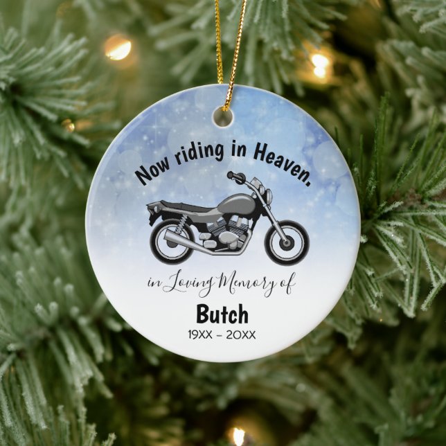 Personalized Motorcycle Memorial Ornament (Tree)