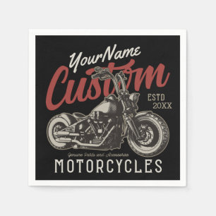 Personalized Motorcycle Rebel Cruiser Biker Garage Napkin