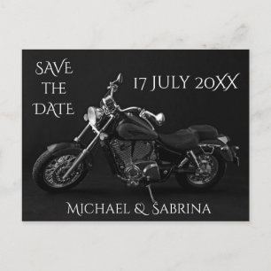 Personalized Motorcycle Save the Date Announcement Postcard