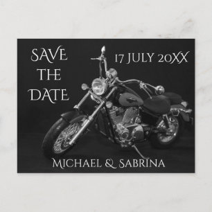 Personalized Motorcycle Save the Date Announcement Postcard