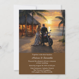 Personalized  Motorcycle Wedding  Invitation