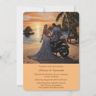 Personalized  Motorcycle Wedding  Invitation