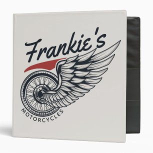 Personalized Motorcycles Flying Tire Biker Shop  Binder