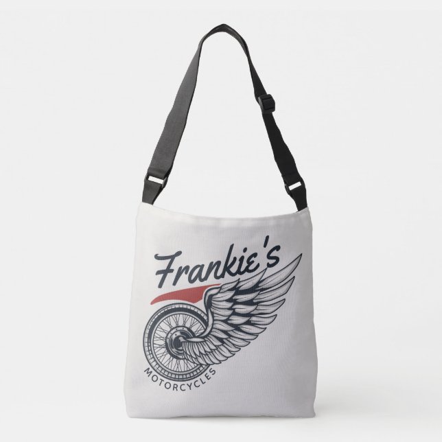 Personalized Motorcycles Flying Tire Biker Shop  Crossbody Bag (Front)