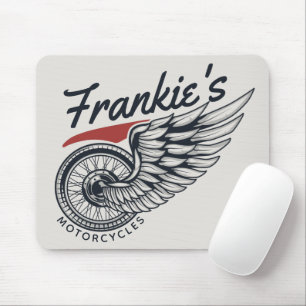 Personalized Motorcycles Flying Tire Biker Shop Mouse Pad
