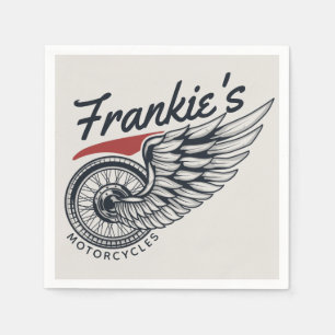 Personalized Motorcycles Flying Tire Biker Shop  Napkin