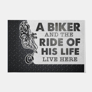 Personalized Motorcycling Lives Here, Biker Custom Doormat