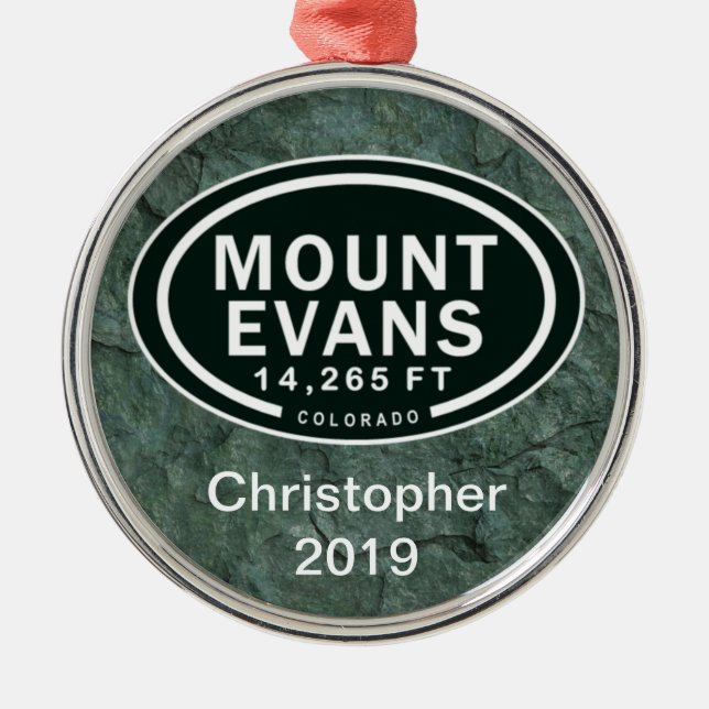 Personalized Mount Evans Colorado Rocky Mountains Metal Ornament (Front)