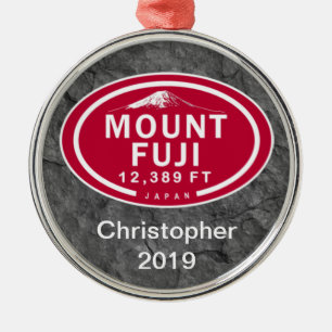 Personalized Mount Fuji 12,389 FT Japan Mountain Metal Ornament