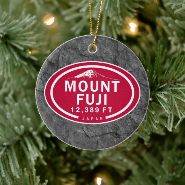 Personalized Mount Fuji Japan Mountain Christmas Ceramic Ornament (Tree)