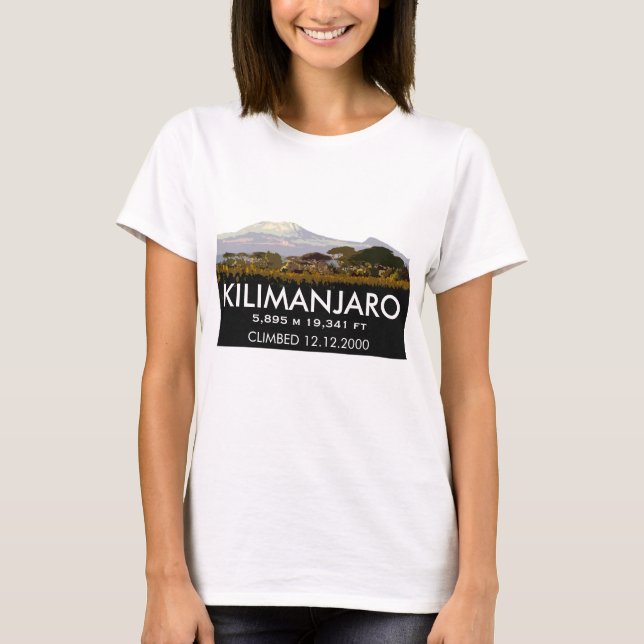 Personalized Mount Kilimanjaro Climb Commemorative T-Shirt (Front)