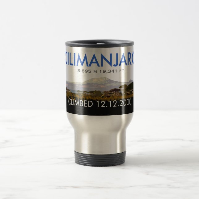 Personalized Mount Kilimanjaro Climb Commemorative Travel Mug (Center)