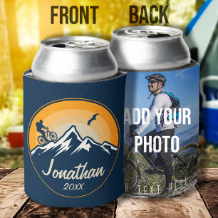 Personalized Mountain Biking Cyclist Road Bike Can Cooler