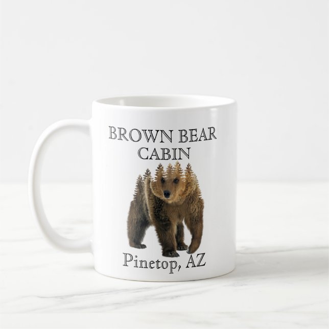 Personalized Mountain Cabin Lodge Bear Rental Coffee Mug (Left)