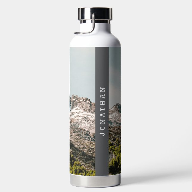 Personalized Mountain Landscape and adventure Water Bottle (Right)