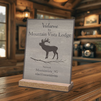 Personalized Mountain Lodge Guest WiFi Sign