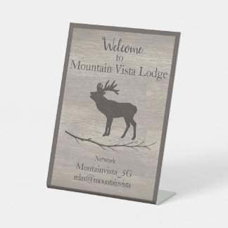 Personalized Mountain Lodge Guest WiFi Sign