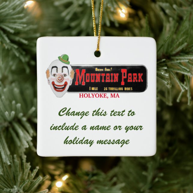 Personalized Mountain Park Holyoke MA Ceramic Ornament (Tree)