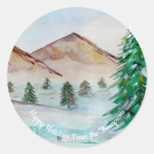 Personalized Mountain Pines Nature     Classic Round Sticker