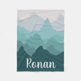 Personalized Mountain Range Fleece Blanket