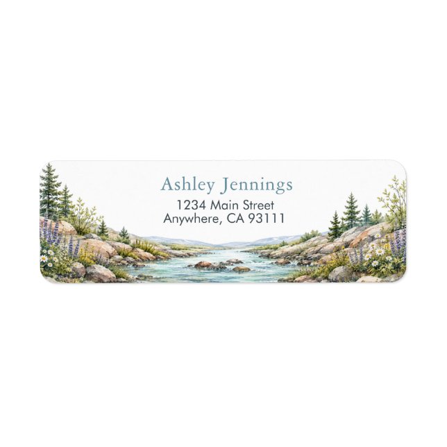 Personalized Mountain River Return Address  (Front)