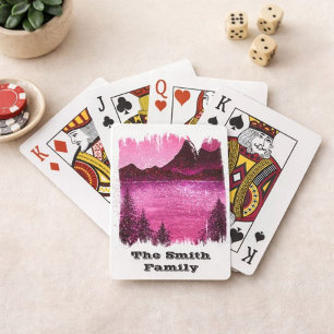 Personalized Mountain Scene Family Name Playing Cards