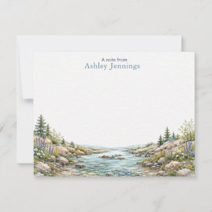Personalized Mountain Stream Note Cards