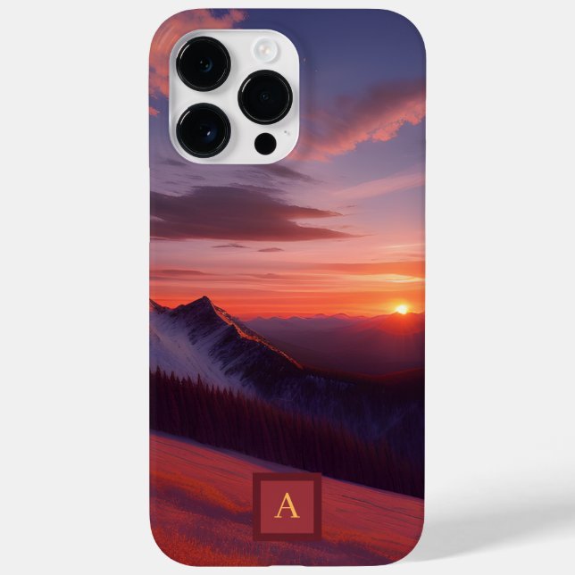 Personalized Mountain Sunset Cell Phone Case (Back)
