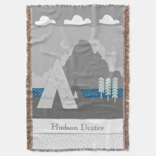 Personalized Mountain Teepee Blanket