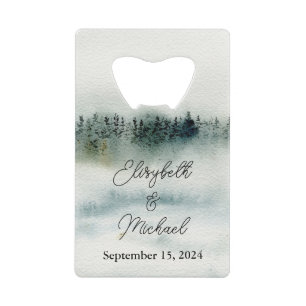 Personalized Mountain Wedding Bottle Opener Favour Credit Card Bottle Opener