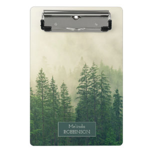 Personalized Mountains Forest Fog Mini Clipboard