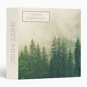 Personalized Mountains Forest Fog Sheet Music Binder