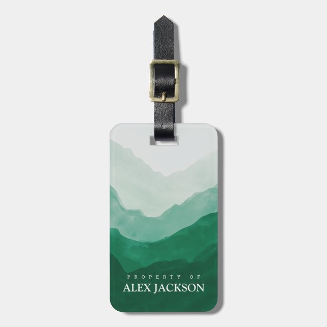 Personalized Mountains Outdoors Travel Luggage Tag (Front Vertical)