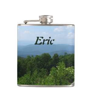 Personalized Mountains Scenery Skyline Drive Hip Flask